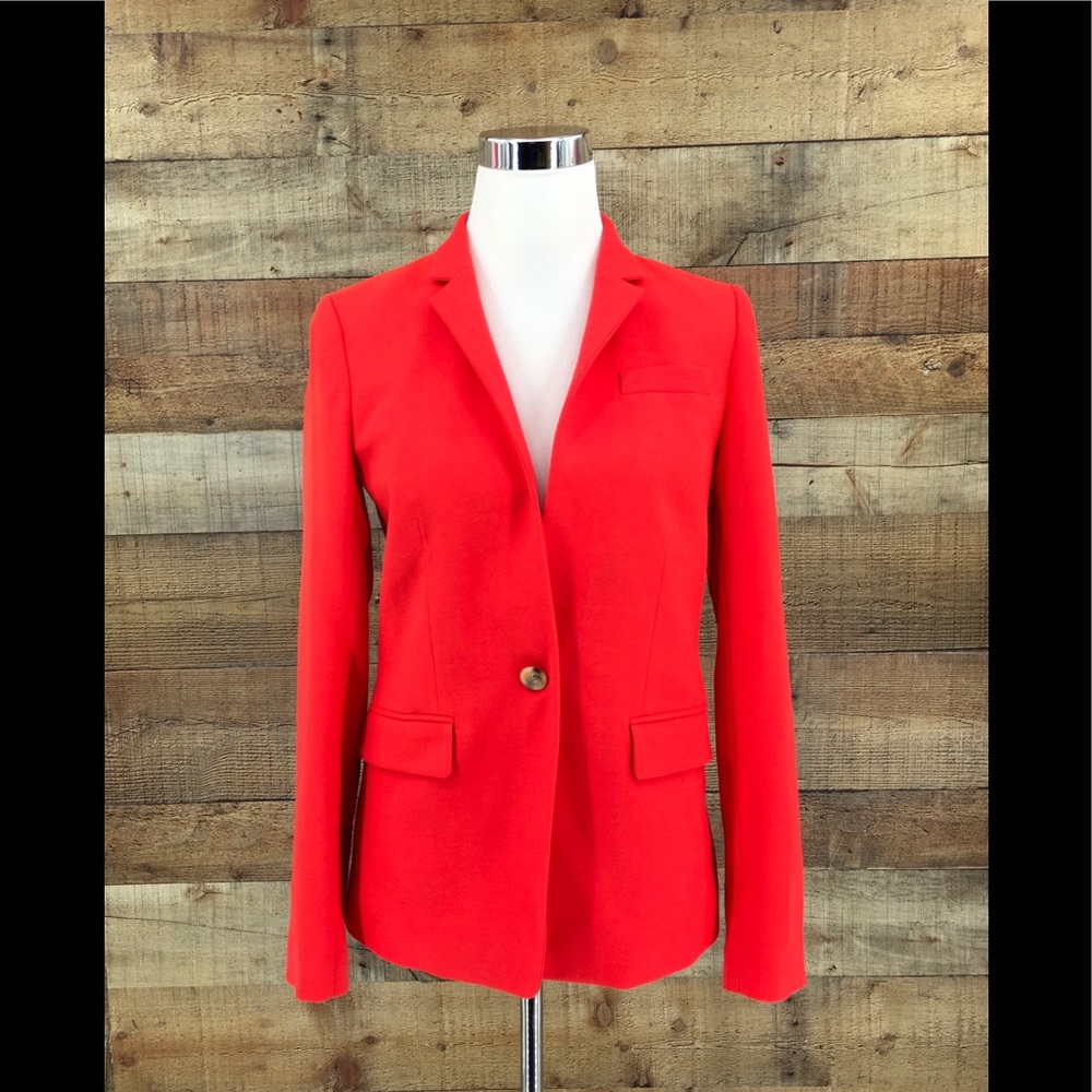 J. Crew Bright Red Single-Button Blazer